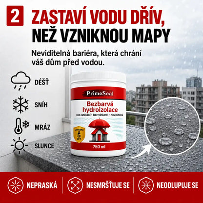 PrimeSeal 750 ml – Bezbarvá hydroizolace proti zatékání a vlhkosti | Ochrana až 5 let